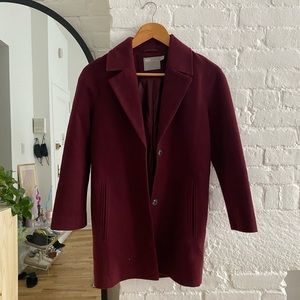 RE-POST - ASOS Petite Burgundy Coat - US 00